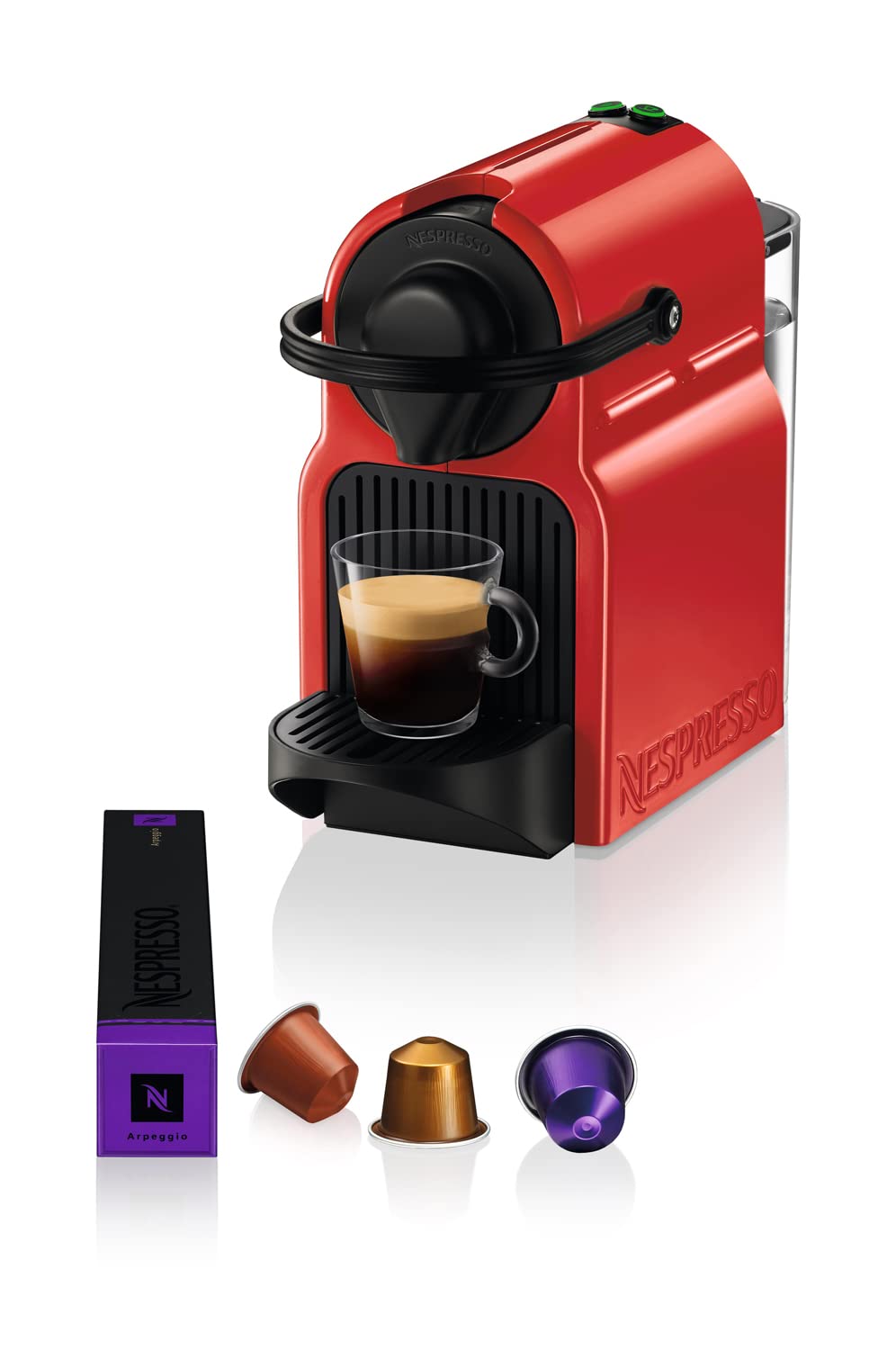 Cafine Exclusive: Inissia : Capacité du réservoir d'eau 0,7 L, couleur rouge rubis